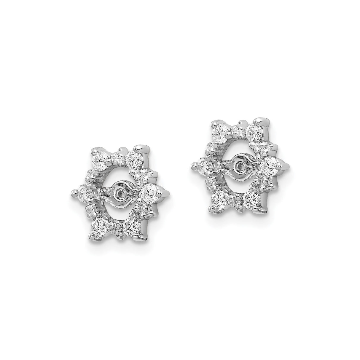 14k White Gold Evil Eye Stud Earrings with Diamond Accents, Spiritual Protection Jewelry