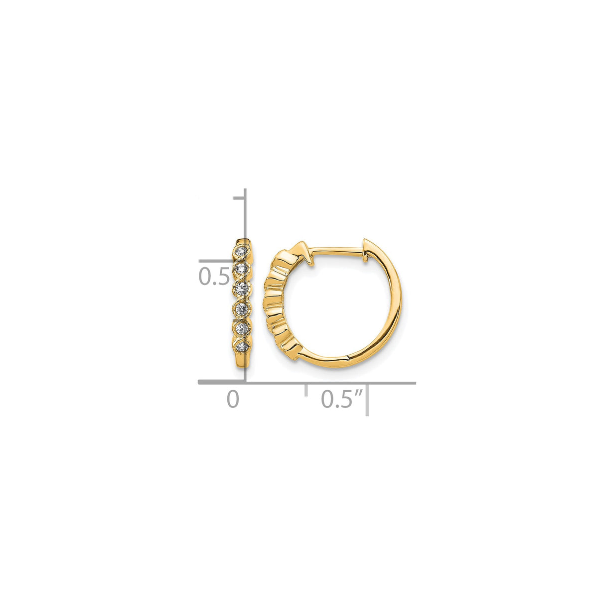 14k Yellow Gold Hoop Earrings with Diamond Accents, Textured Twist Design
