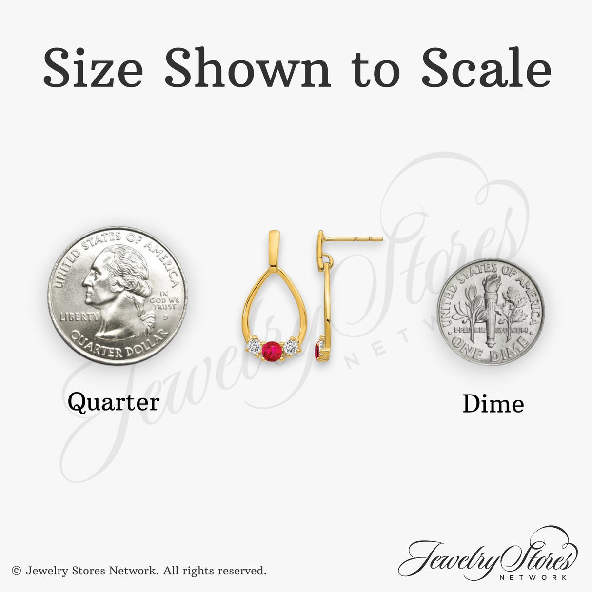 14k Yellow Gold Teardrop Dangle Earrings with Ruby and White Stone Accents for Women