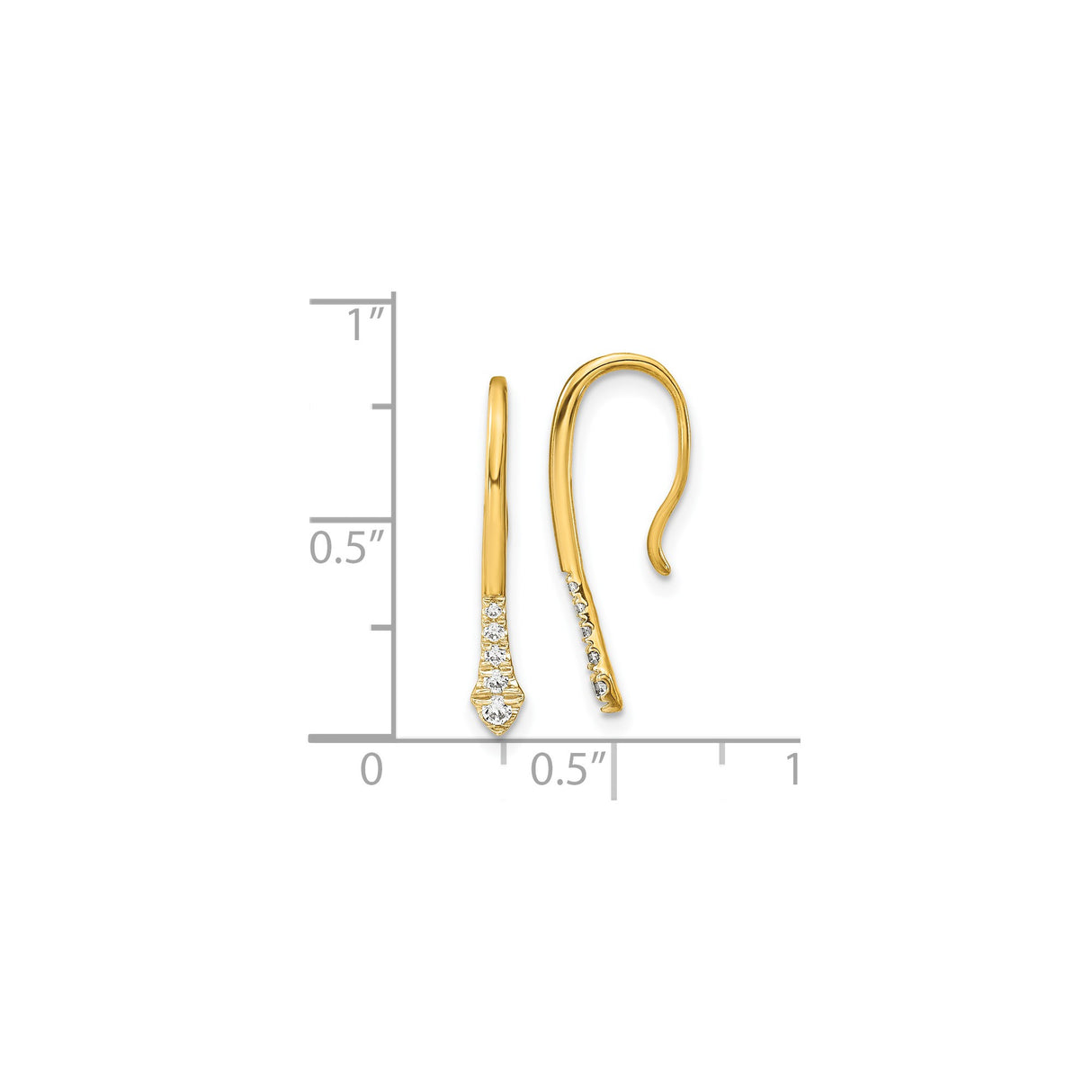 14k Yellow Gold Threader Earrings with Diamond Accents, Minimalist Drop Design for Women