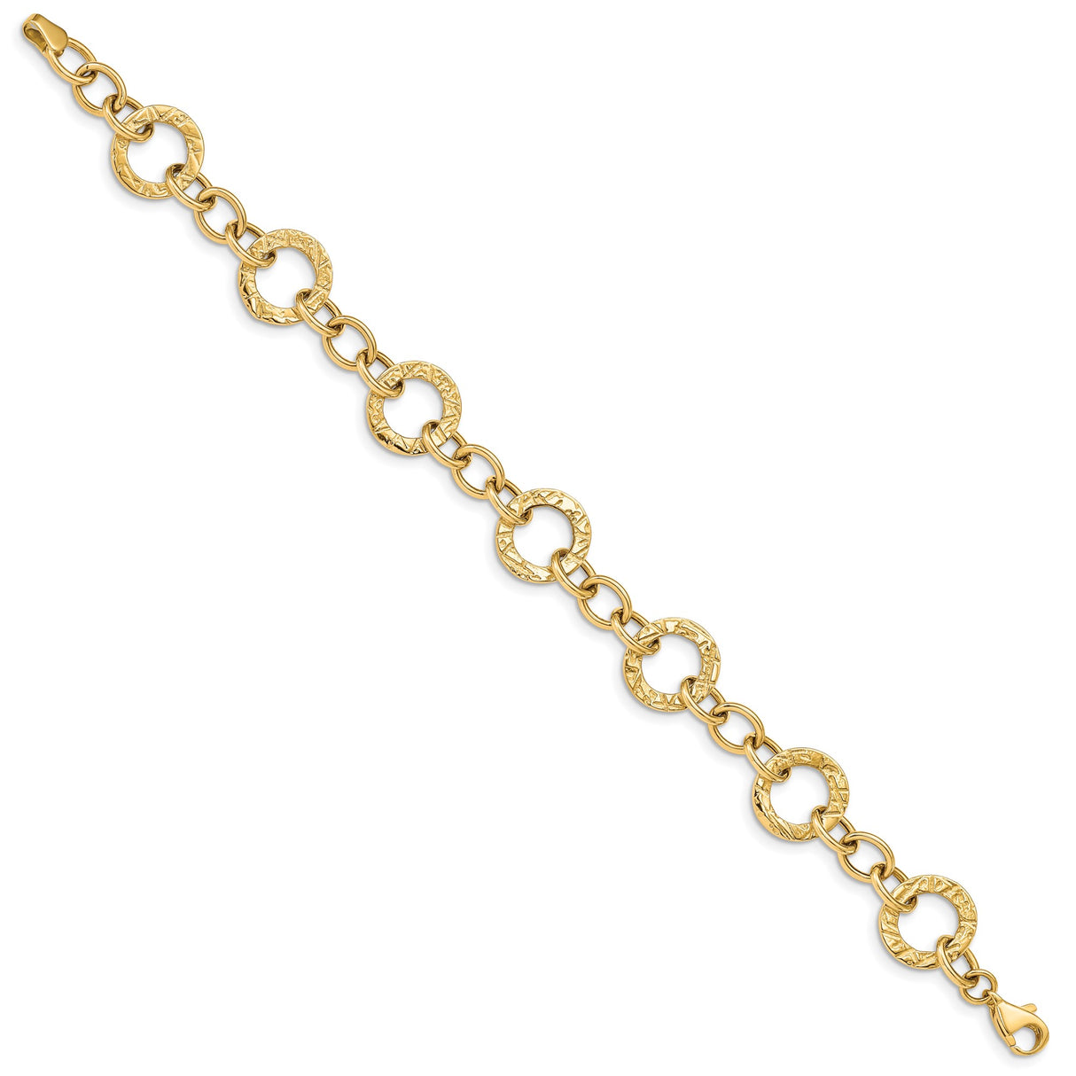 14K Yellow Gold 12 mm Polished Chain Bracelet