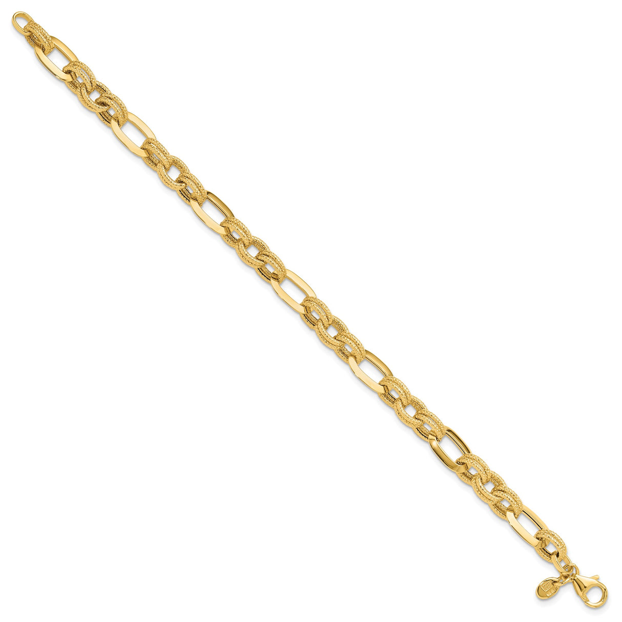 14K Yellow Gold 7.8 mm Lightweight Chain Bracelet, Polished