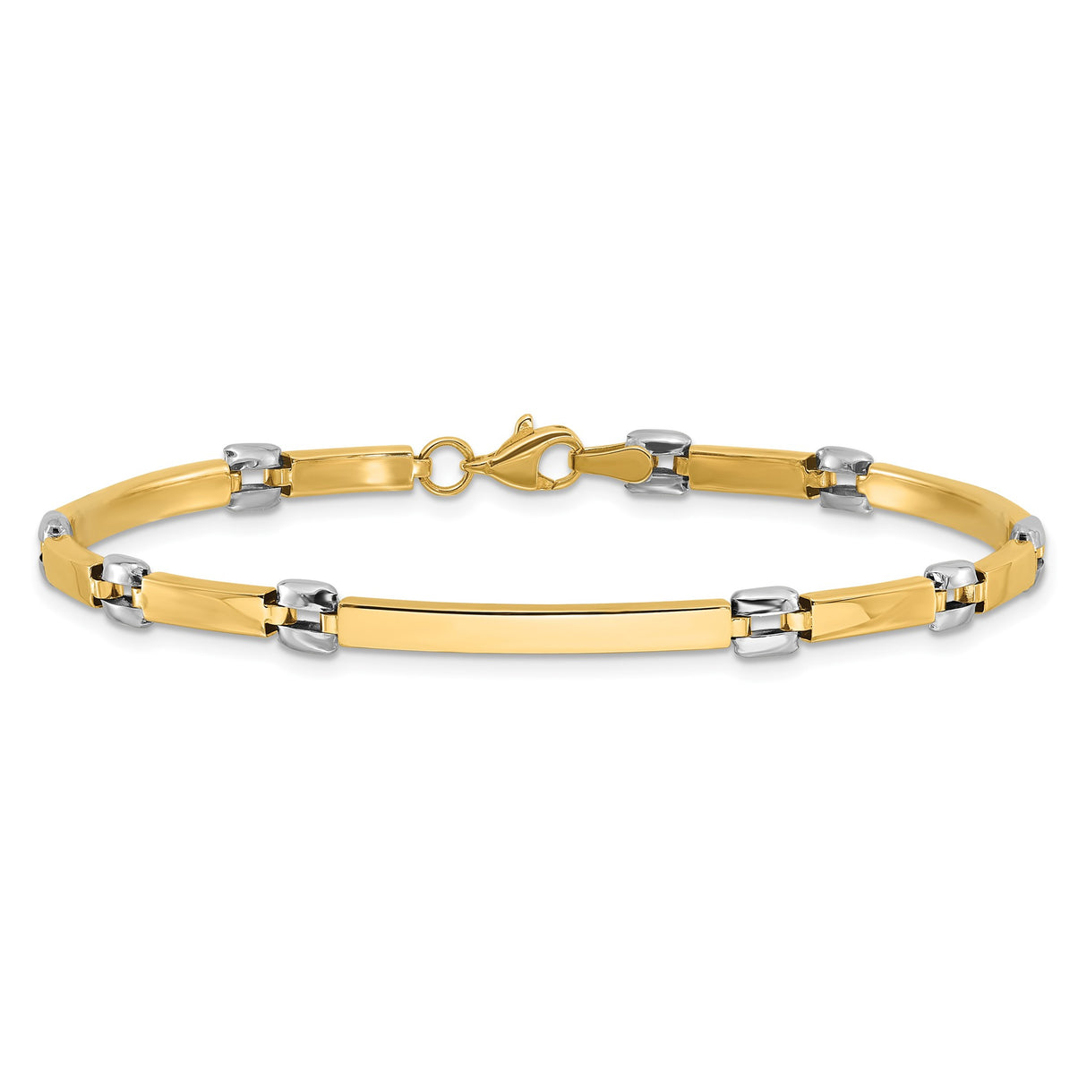 14K Two-tone Gold 4.5 mm Lightweight Chain Bracelet, Polished alternate angle