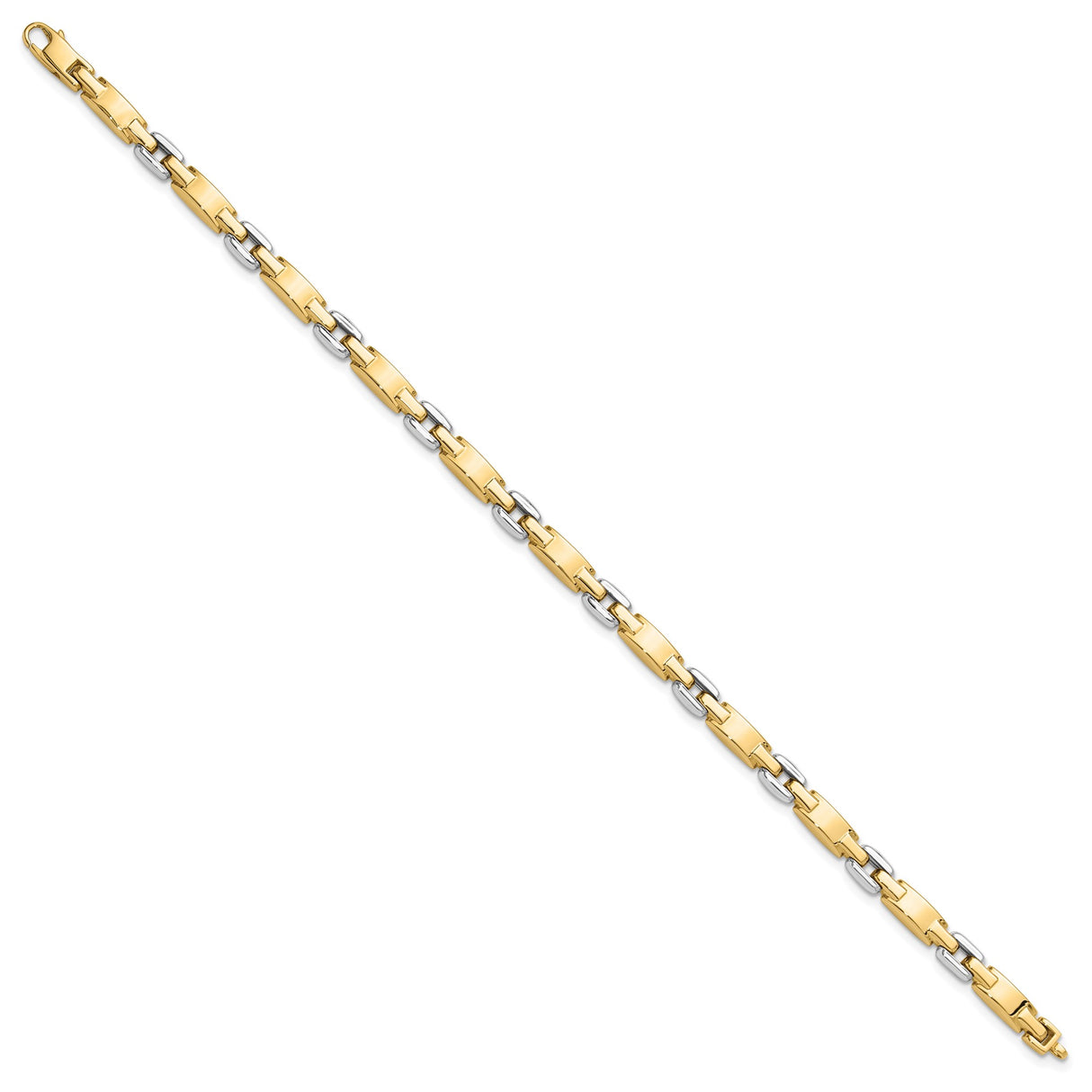 14K Two-tone Gold 4.8 mm Lightweight Chain Bracelet, Polished