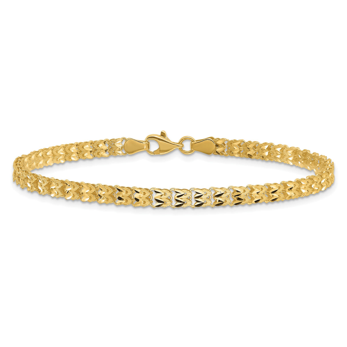 14K Yellow Gold 3.9 mm Lightweight Chain Bracelet, Polished alternate angle