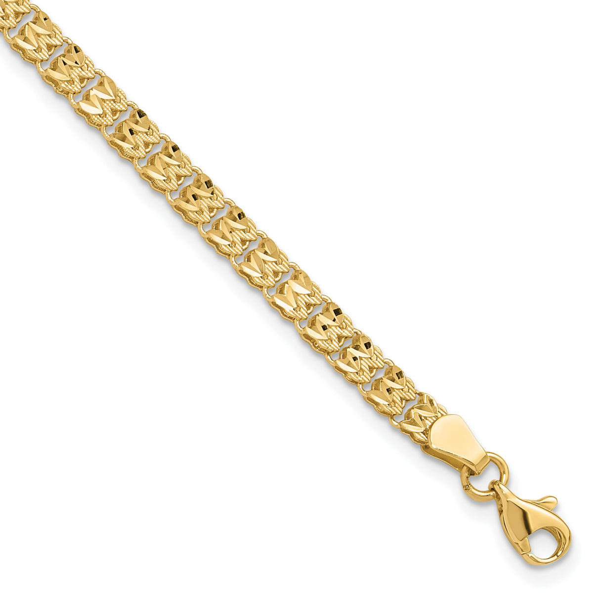 14K Yellow Gold 3.9 mm Lightweight Chain Bracelet, Polished detail view