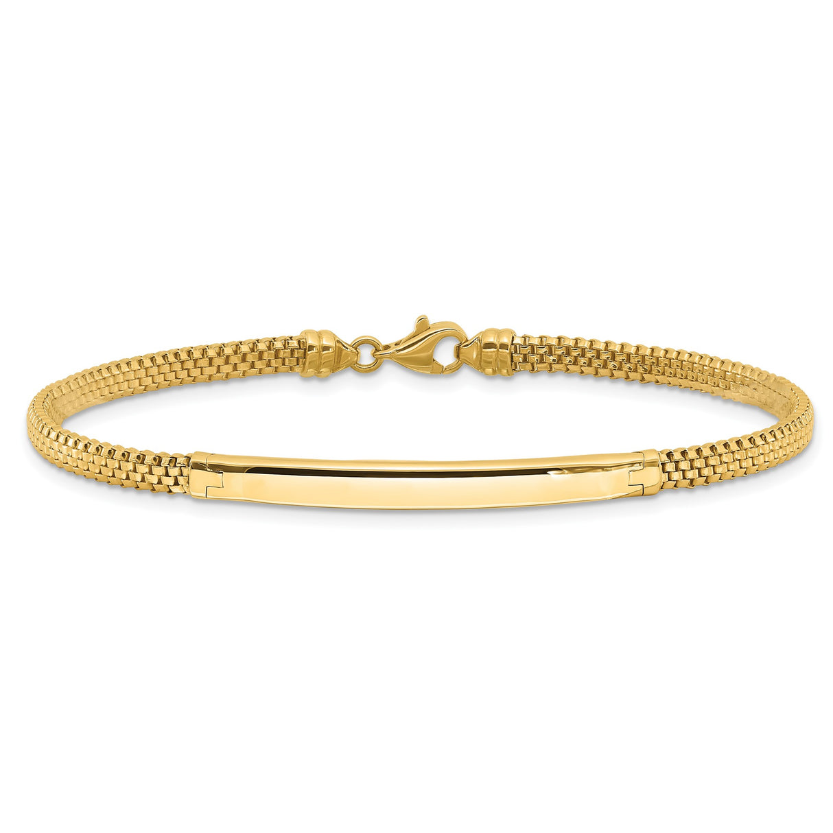 14K Yellow Gold 3.5 mm Lightweight Chain Bracelet, Polished alternate angle