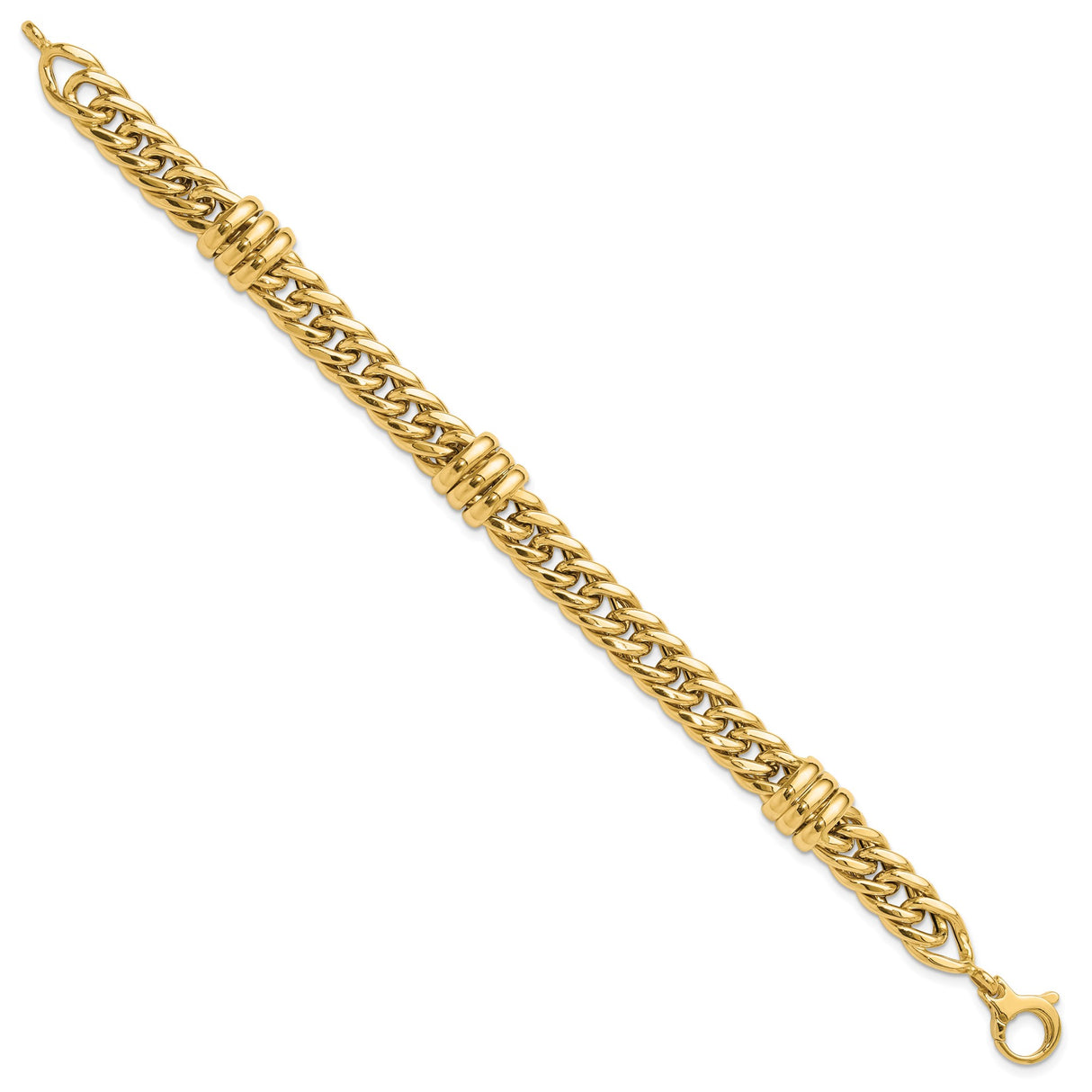14K Yellow Gold 10.2 mm Polished Chain Bracelet