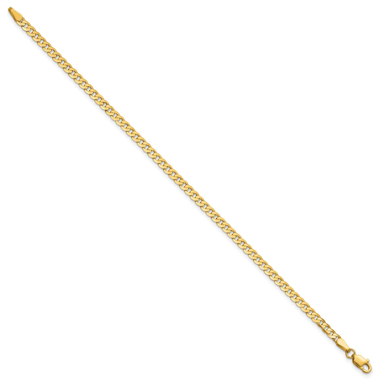 14K Yellow Gold 2.9 mm Curb Chain Bracelet, Polished