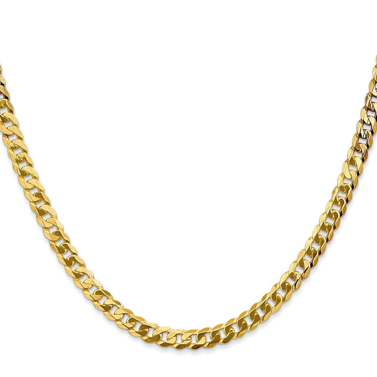 14K Yellow Gold 4.75 mm Curb Chain Necklace, Polished