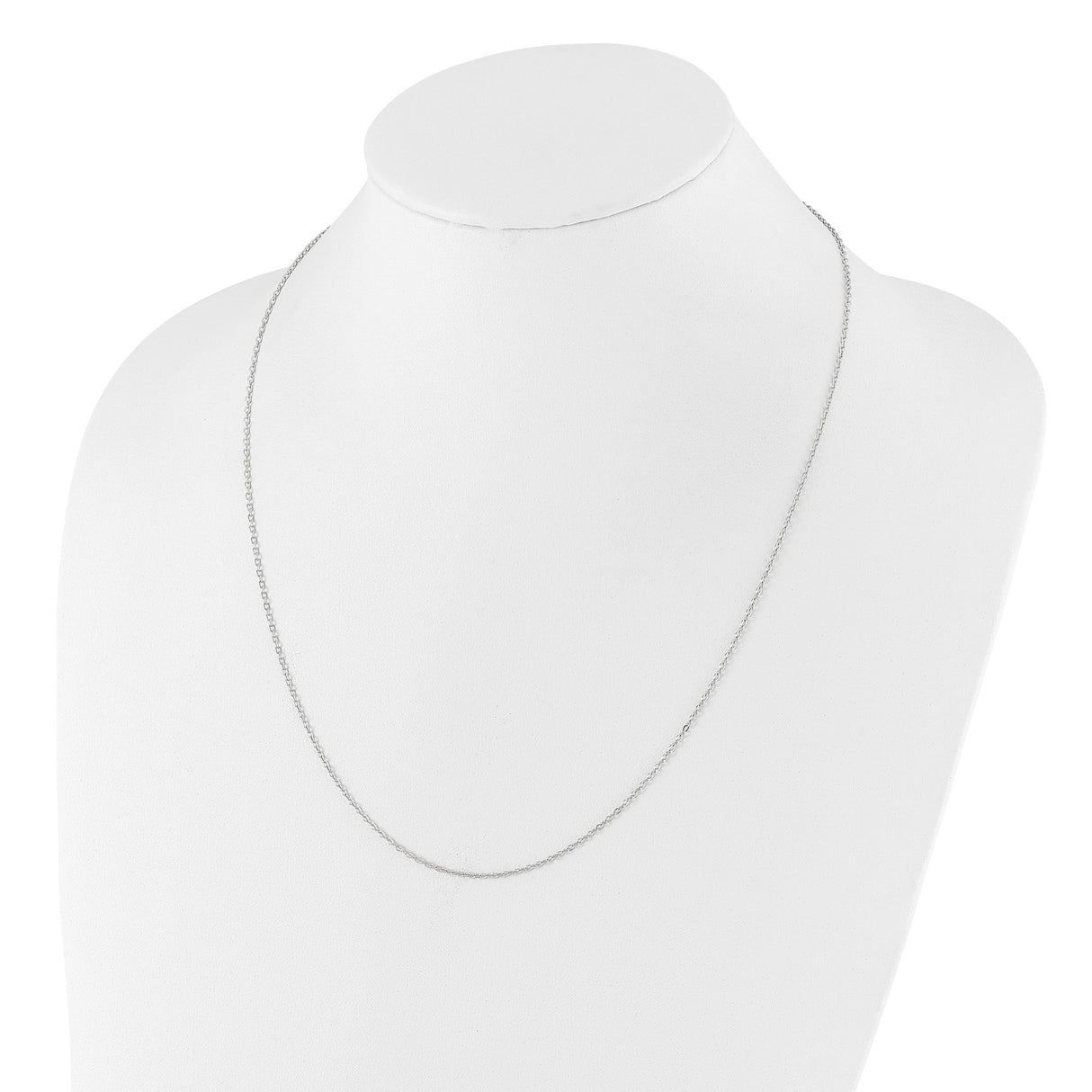 925 White Gold 1.4 mm Polished Chain Necklace detail view