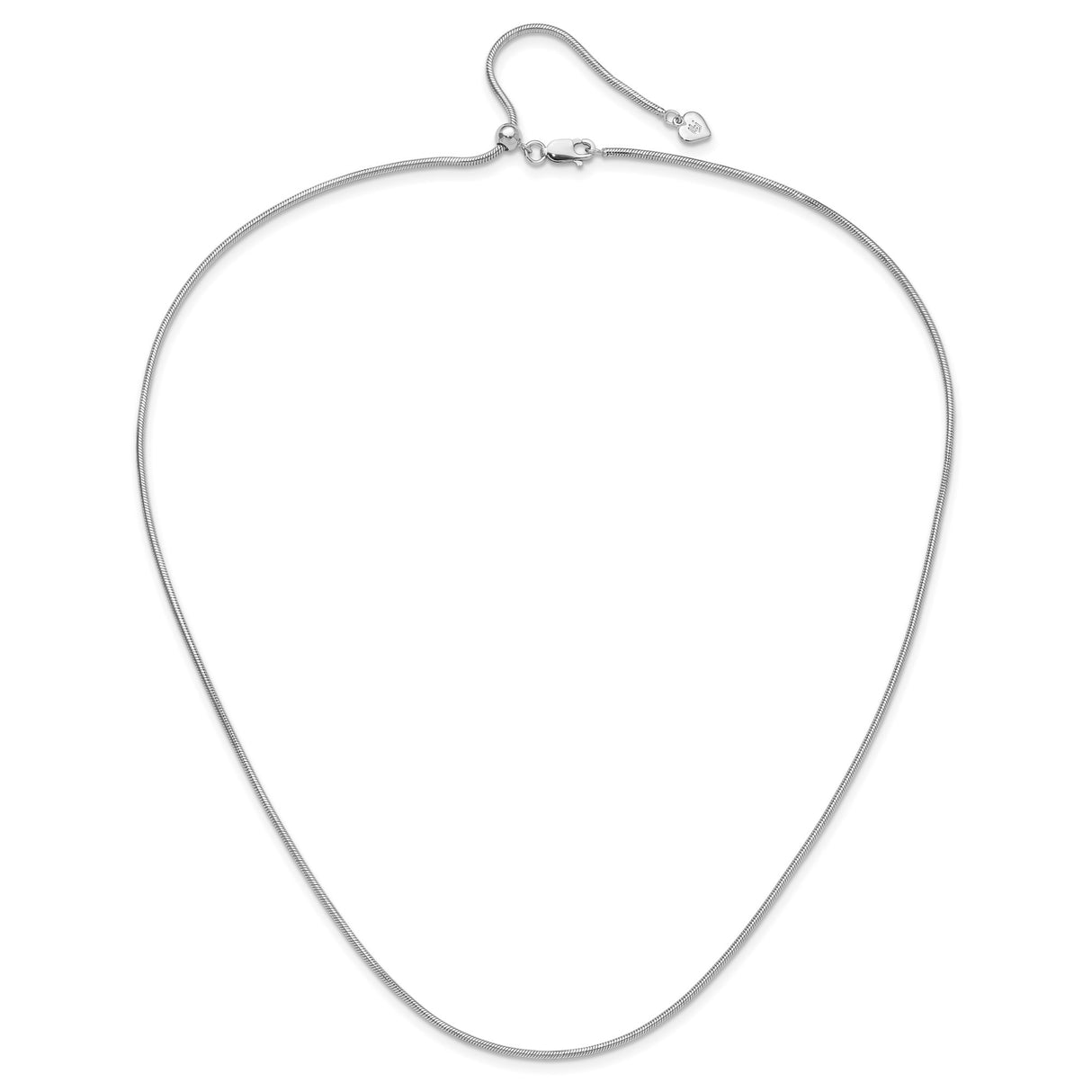 925 White Gold 1.6 mm Polished Chain Necklace alternate angle