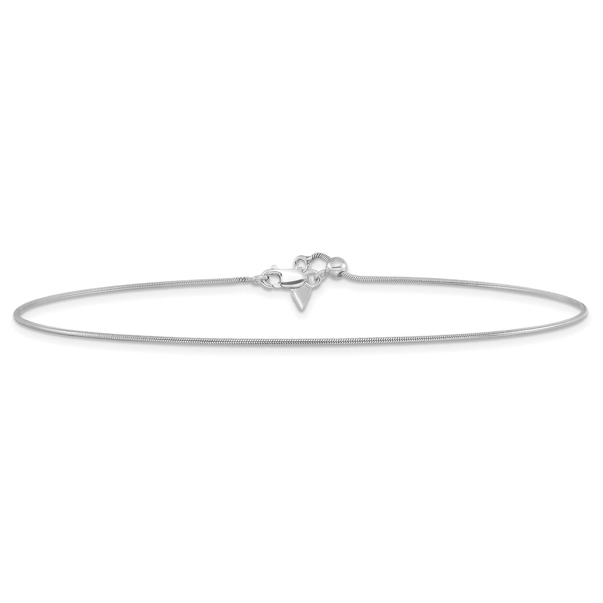 925 White Gold 0.95 mm Polished Chain Necklace alternate angle