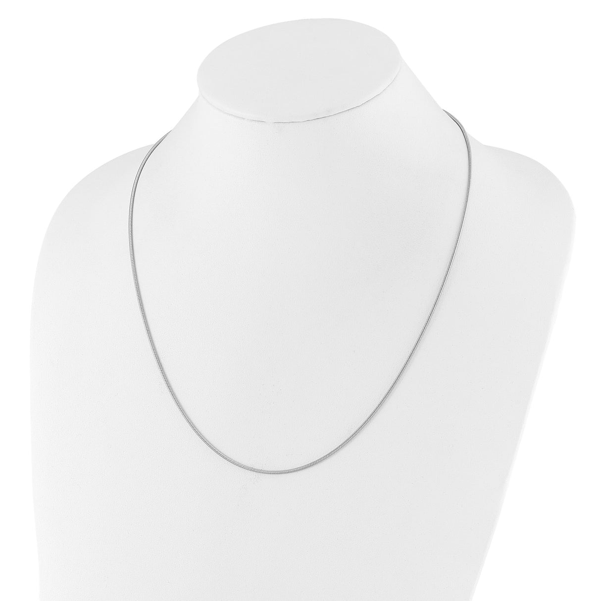 925 White Gold 1.4 mm Polished Chain Necklace detail view