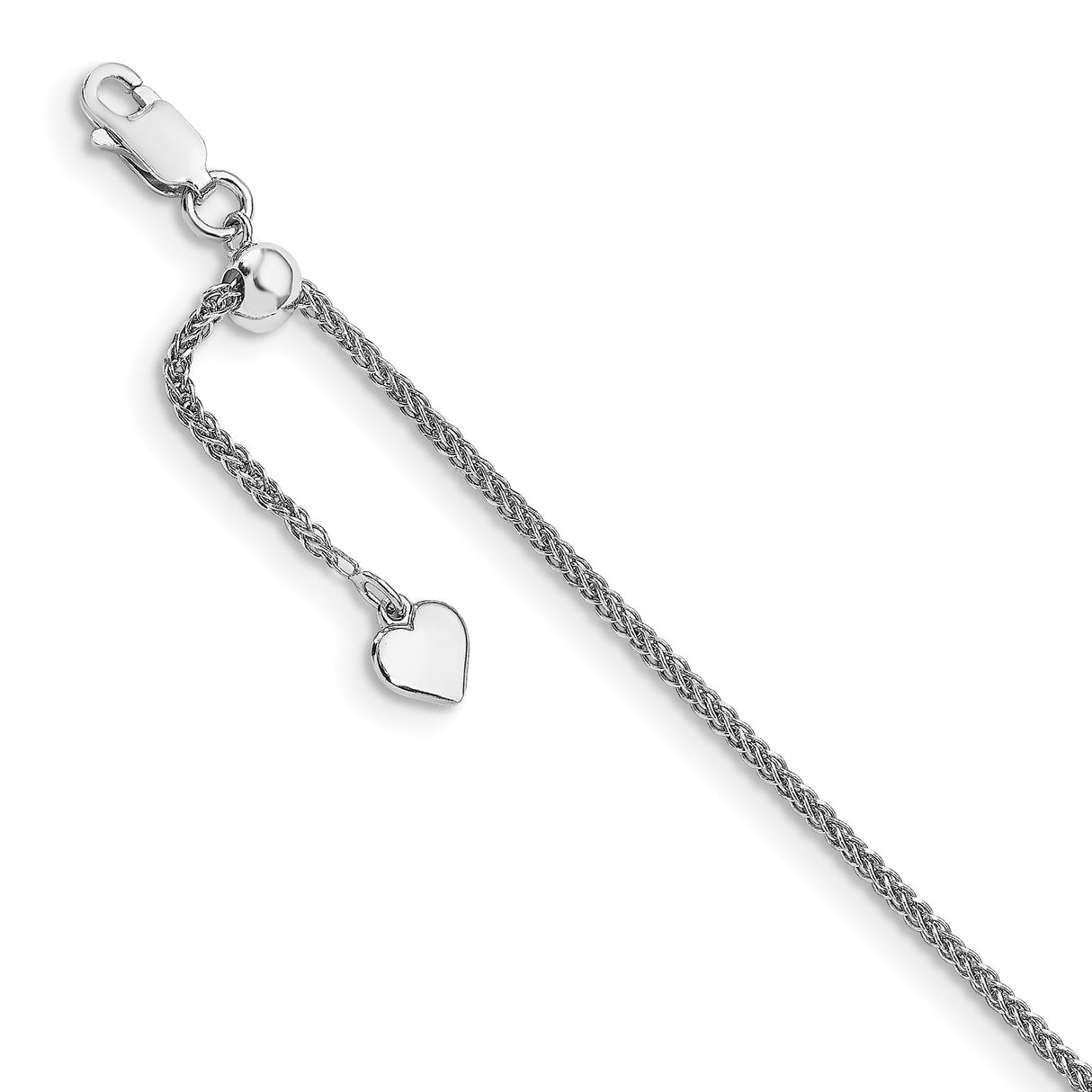 925 White Gold 1.45 mm Polished Chain Necklace detail view