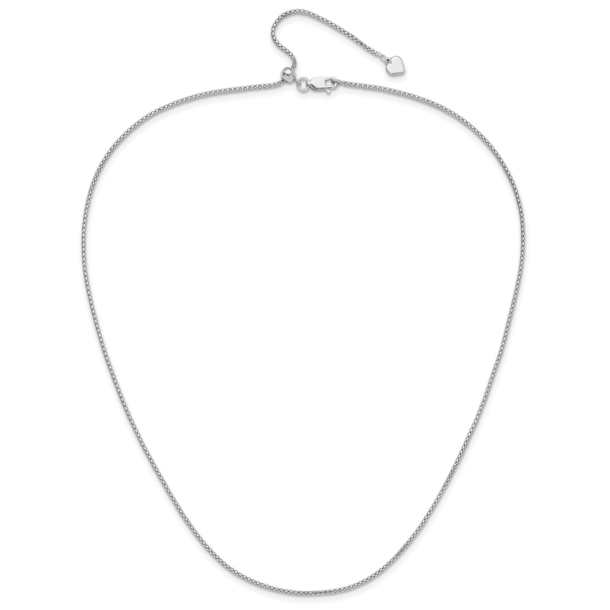 925 White Gold 1.4 mm Polished Chain Necklace alternate angle