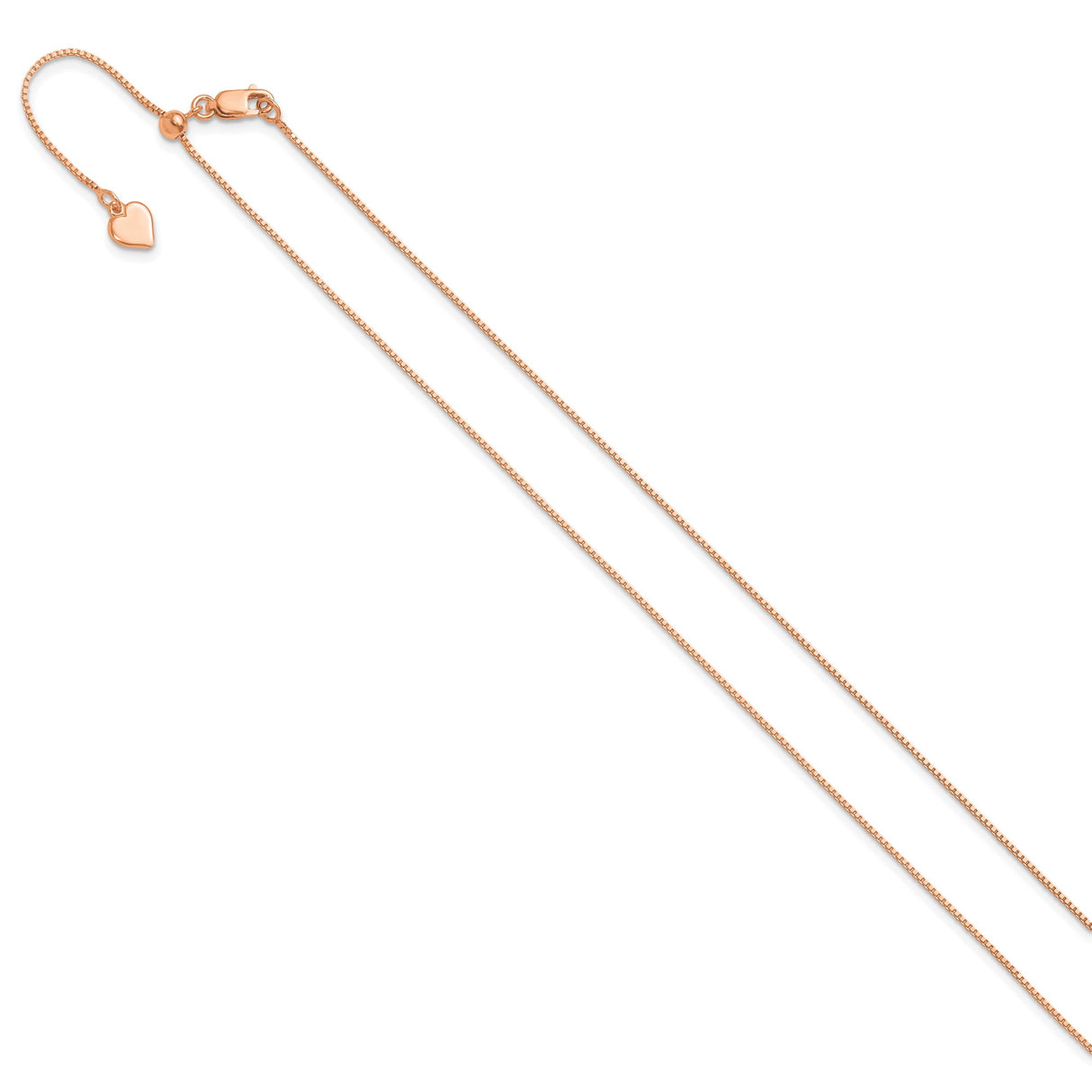925 Rose Gold 0.85 mm Box Chain Necklace