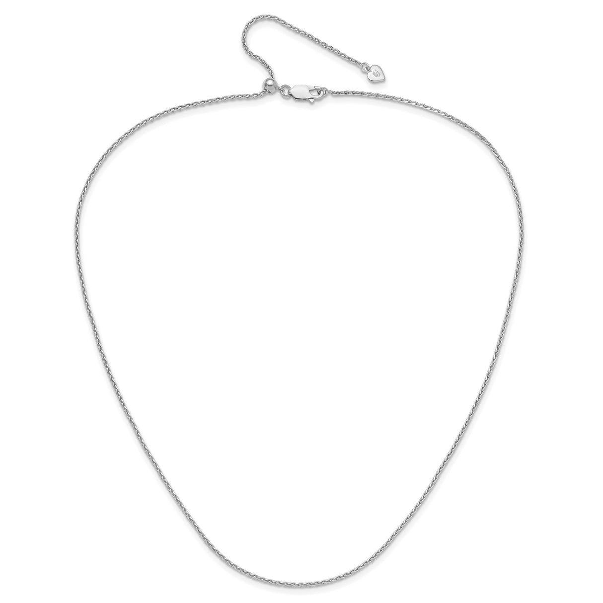 925 White Gold 1.5 mm Polished Chain Necklace alternate angle