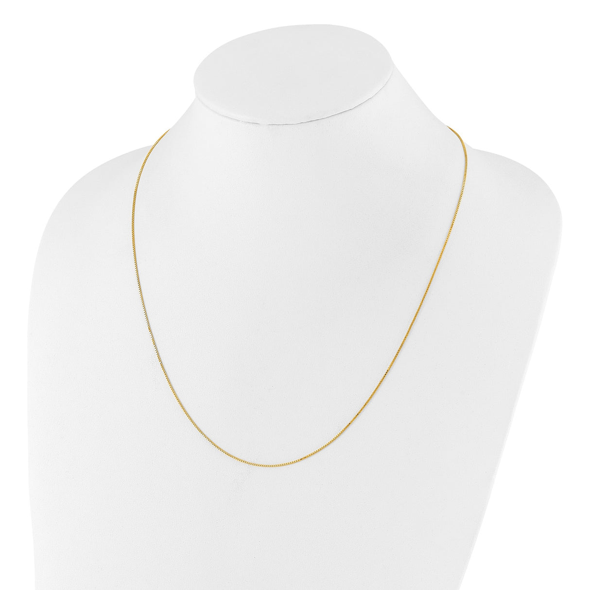 925 Yellow Gold 0.85 mm Box Chain Necklace detail view