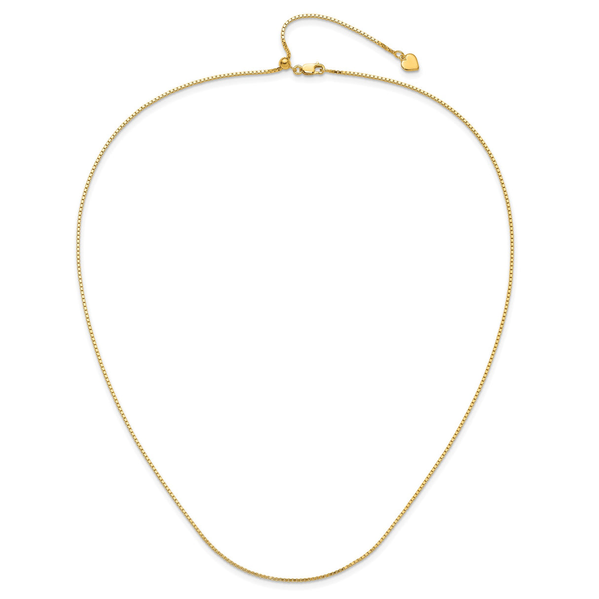 925 Yellow Gold 1.1 mm Box Chain Necklace alternate angle