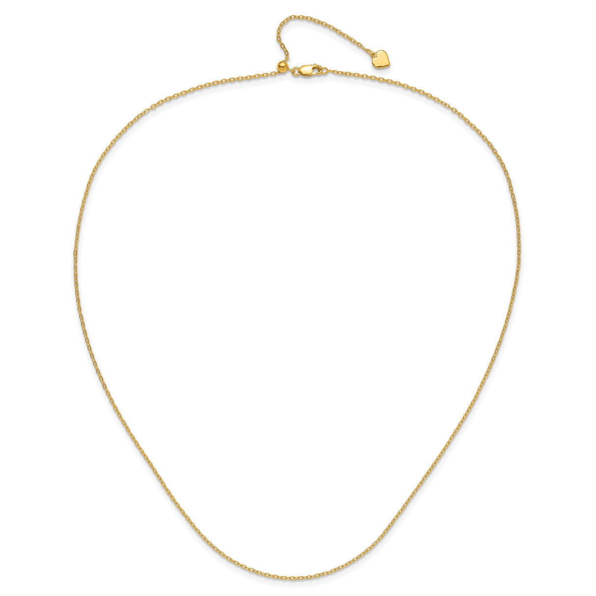 925 Yellow Gold 1.4 mm Polished Chain Necklace alternate angle