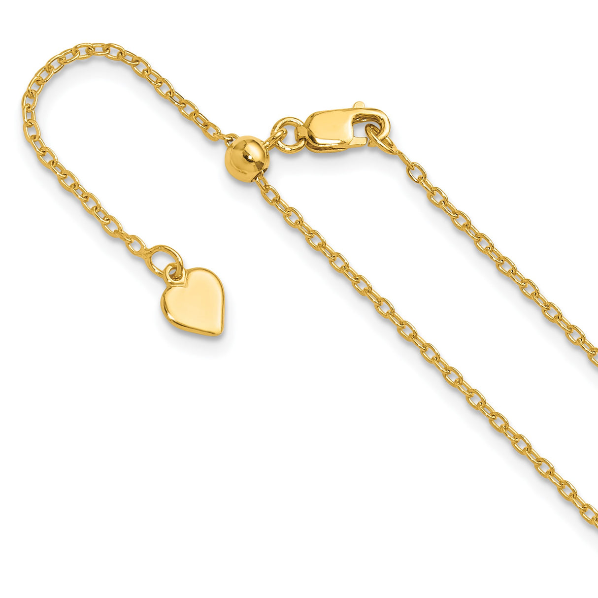 925 Yellow Gold 1.4 mm Polished Chain Necklace detail view