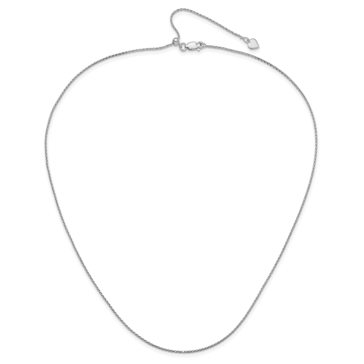 925 White Gold 1.1 mm Polished Chain Necklace alternate angle