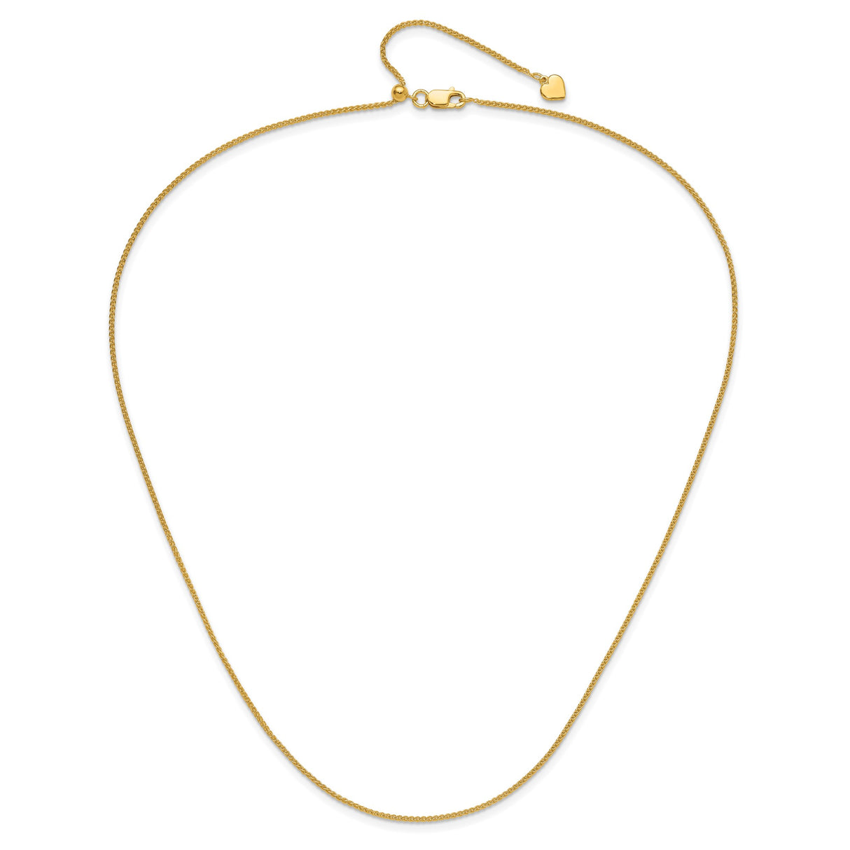 925 Yellow Gold 1.3 mm Polished Chain Necklace alternate angle