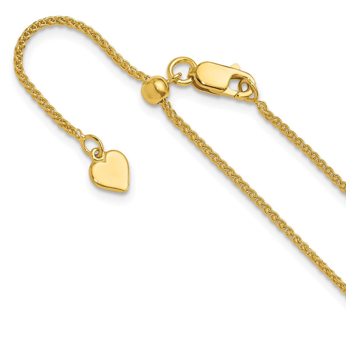 925 Yellow Gold 1.3 mm Polished Chain Necklace detail view