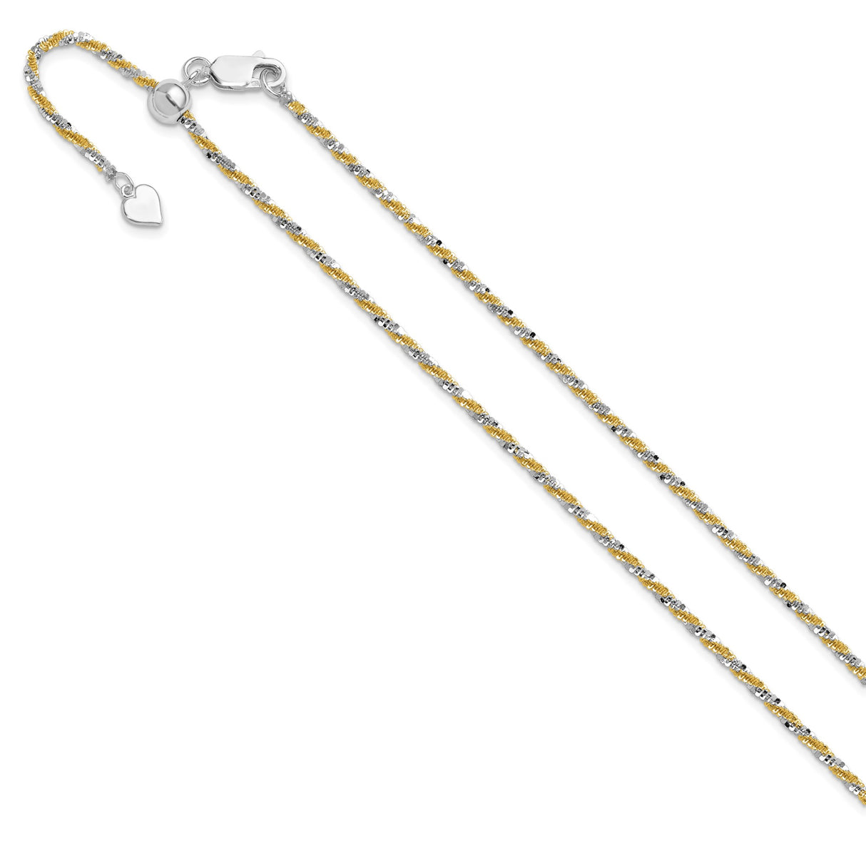 925 White Gold 2 mm Polished Chain Necklace