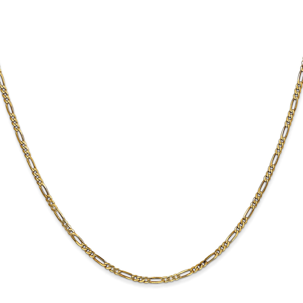 14K Yellow Gold 1.8 mm Figaro Chain Necklace, Polished