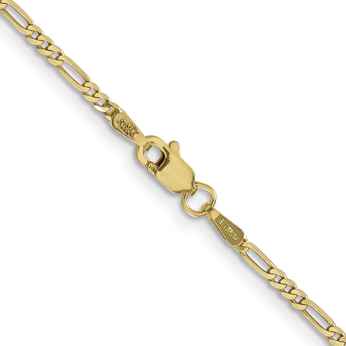 14K Yellow Gold 1.8 mm Figaro Chain Necklace, Polished alternate angle