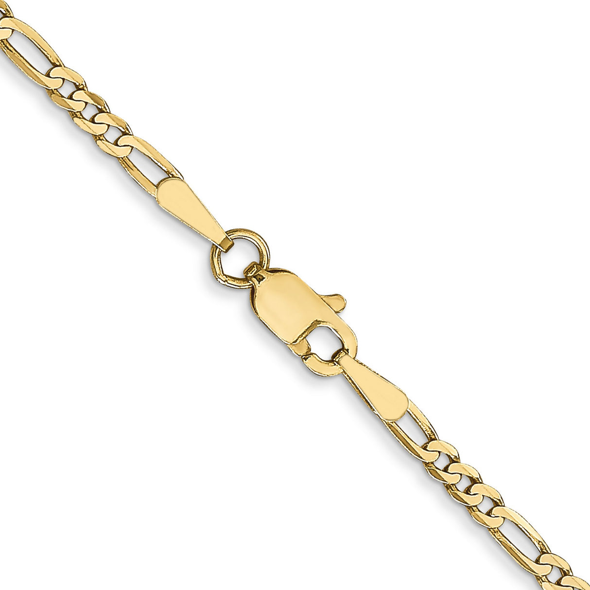 14K Yellow Gold 2.25 mm Figaro Chain Necklace, Polished alternate angle