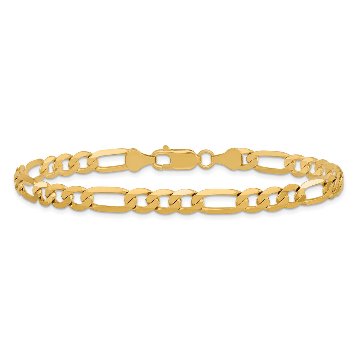 14K Yellow Gold 6.25 mm Figaro Chain Anklet, Polished alternate angle