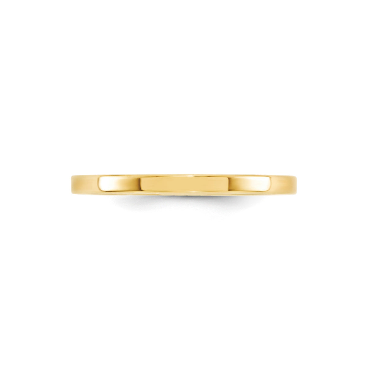 14k Yellow Gold Flat, Comfort Fit wedding band ring detail view