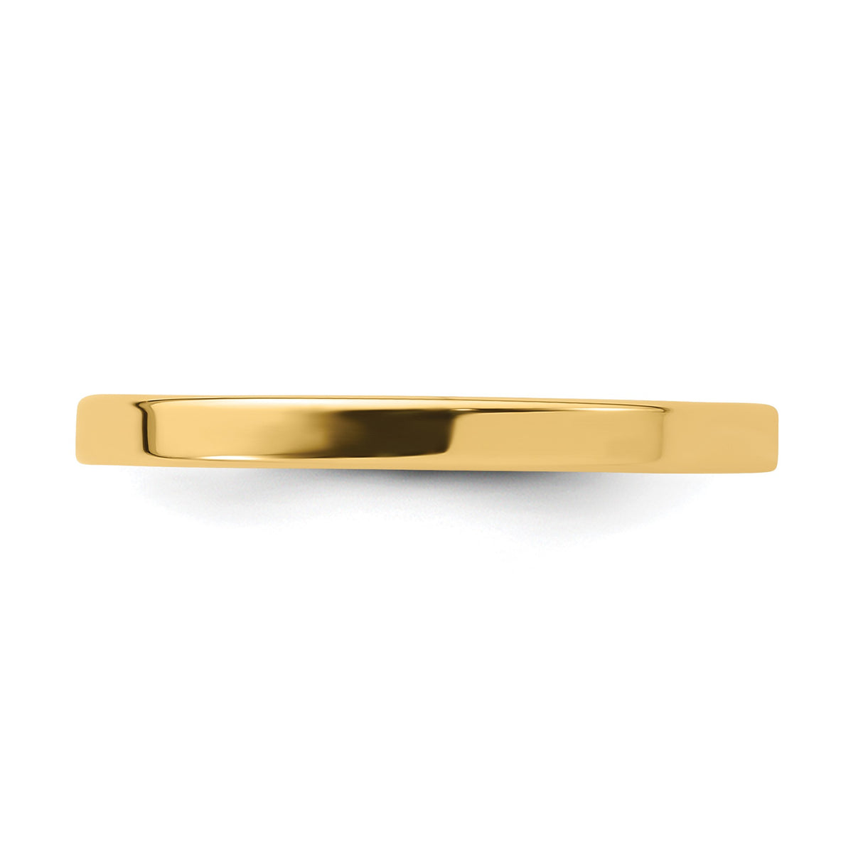 14k Yellow Gold Flat, Comfort Fit wedding band ring detail view