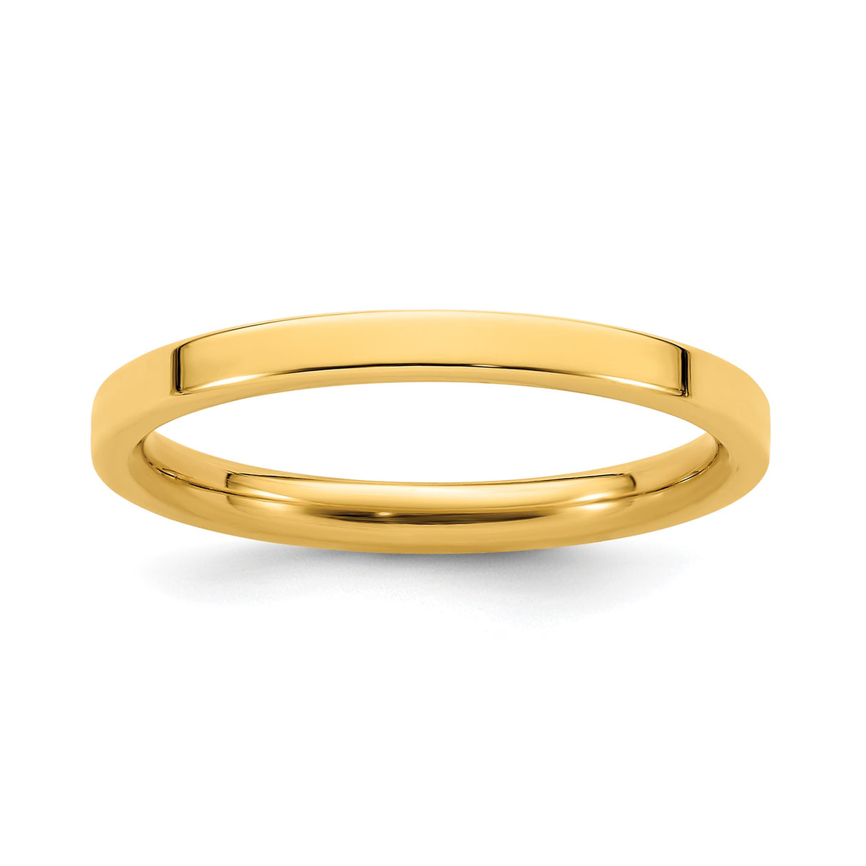 14k Yellow Gold Flat, Comfort Fit wedding band ring