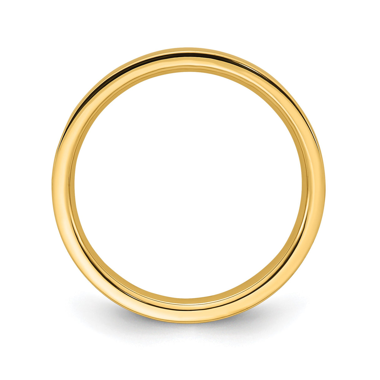 14k Yellow Gold Flat, Comfort Fit wedding band ring alternate angle