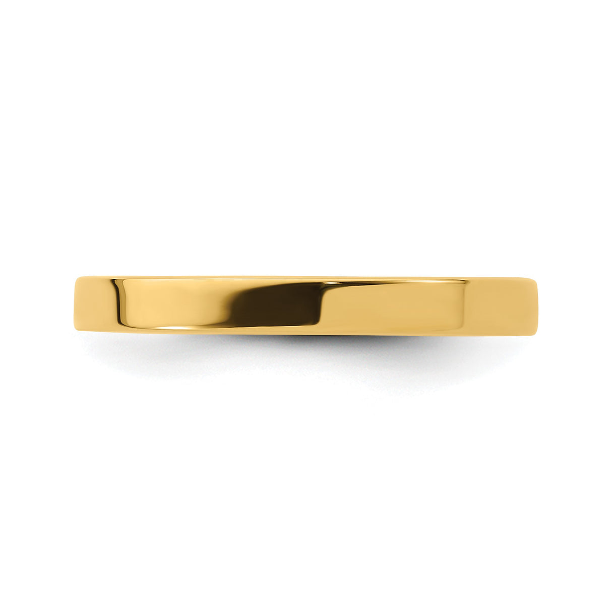 14k Yellow Gold Flat, Comfort Fit wedding band ring detail view