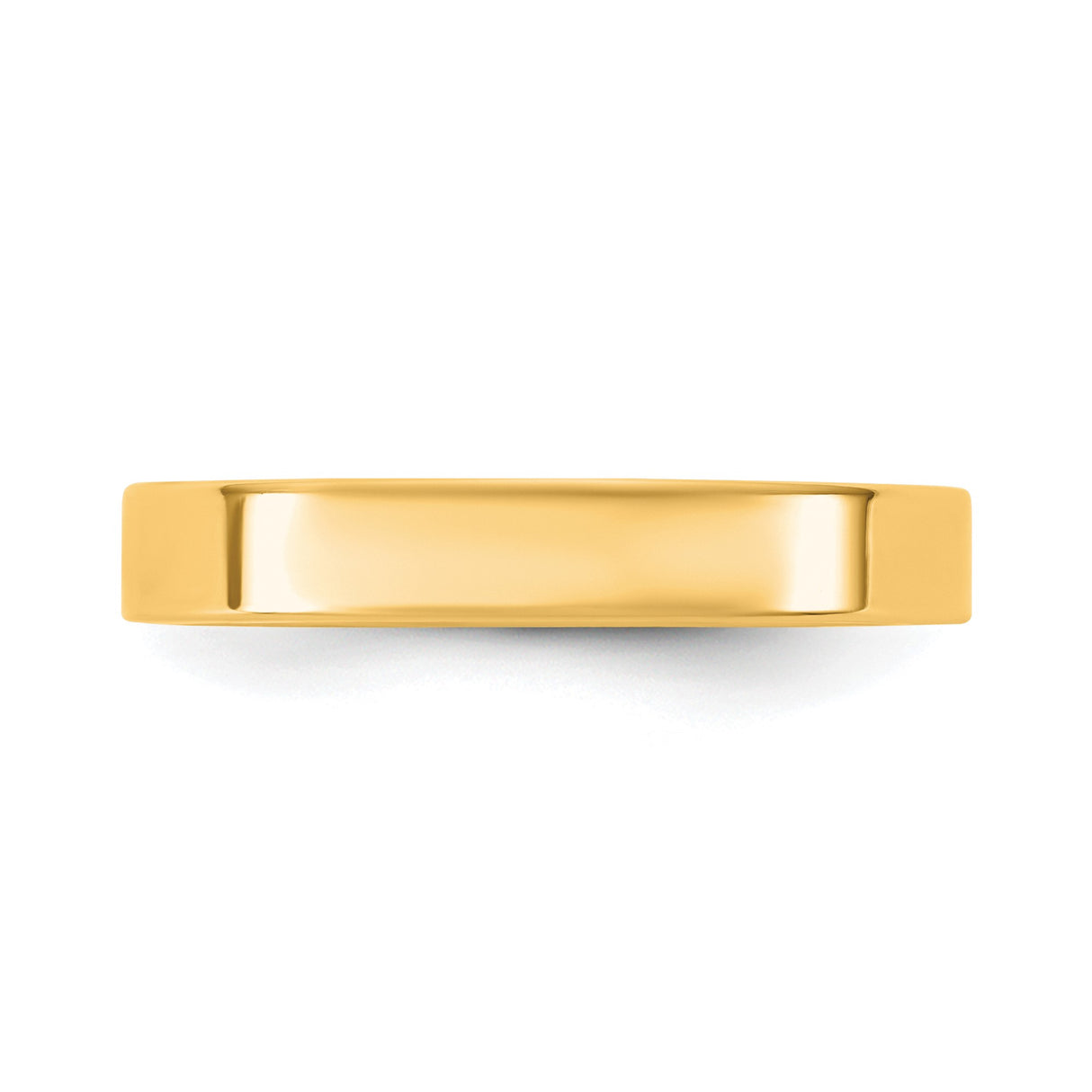 14k Yellow Gold Flat, Comfort Fit wedding band ring detail view