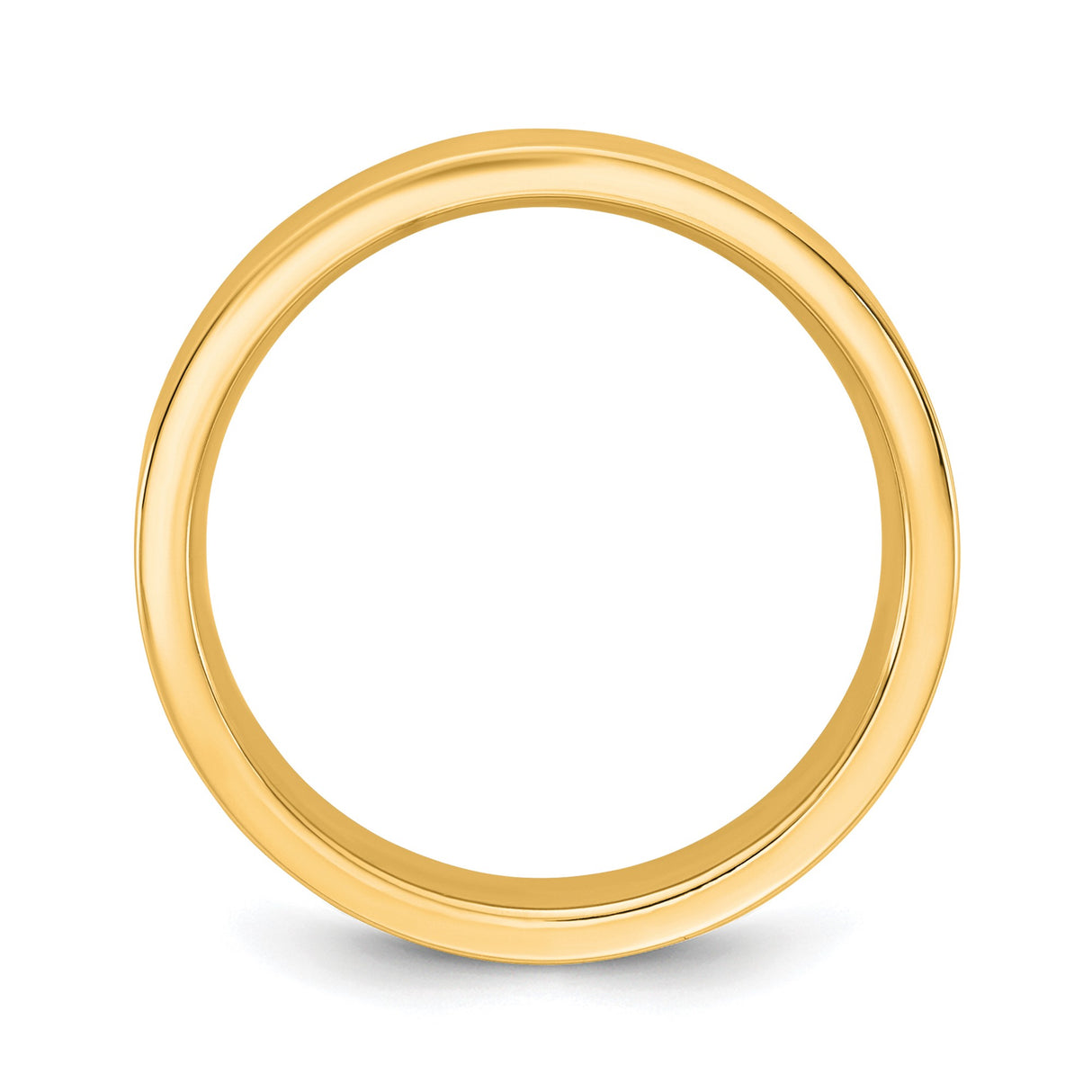 14k Yellow Gold Flat, Comfort Fit wedding band ring alternate angle