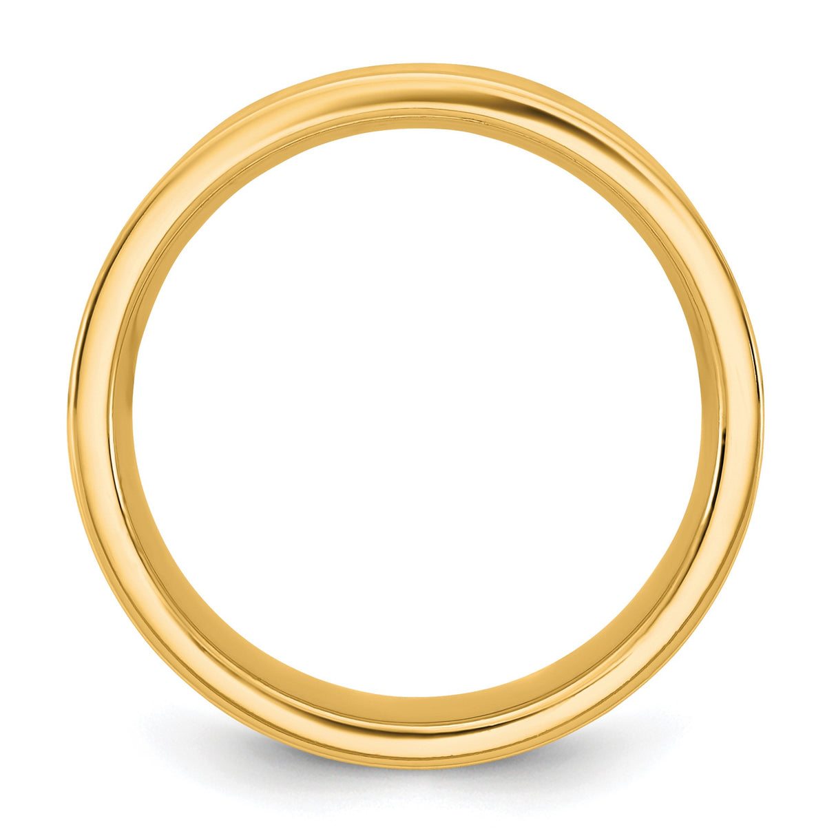 14k Yellow Gold Flat, Comfort Fit wedding band ring alternate angle