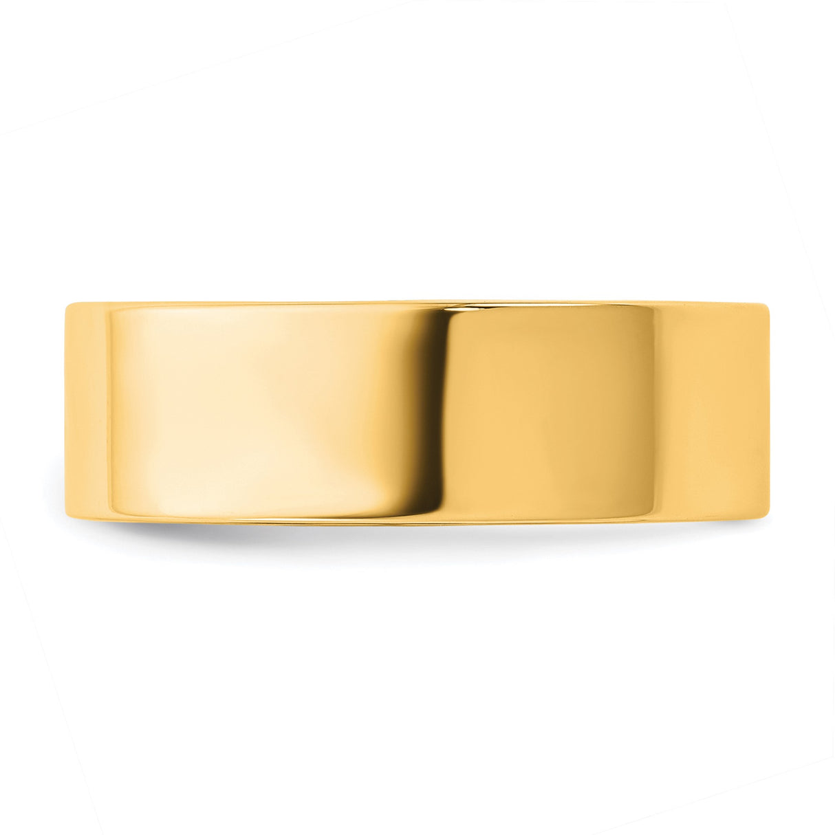 14k Yellow Gold Flat, Comfort Fit wedding band ring detail view