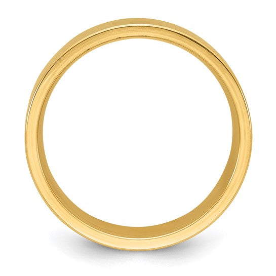 14K Yellow Gold Flat Wedding Band, 8mm Comfort-Fit, Solid Ring for Everyday Sophistication