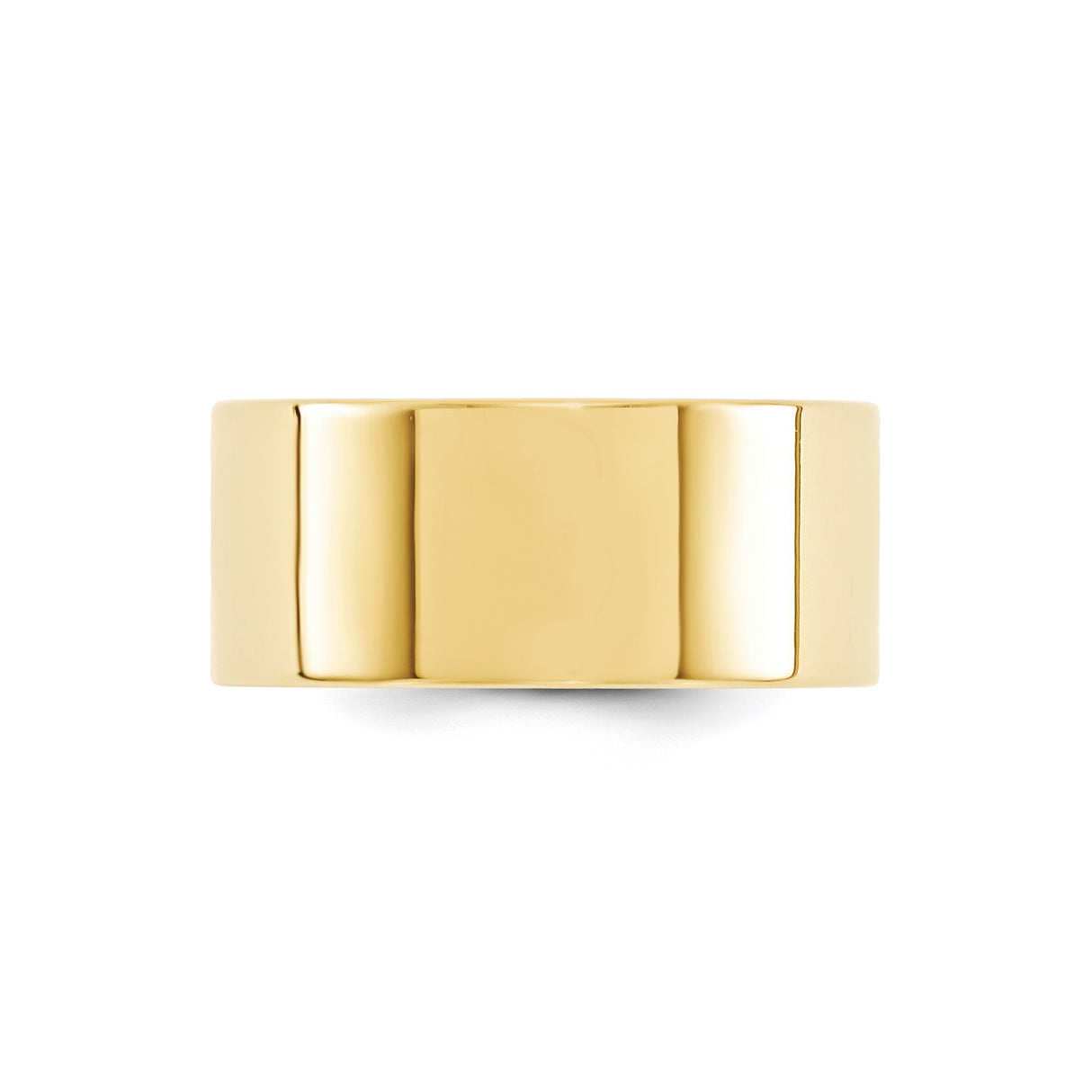14k Yellow Gold Flat, Comfort Fit wedding band ring detail view