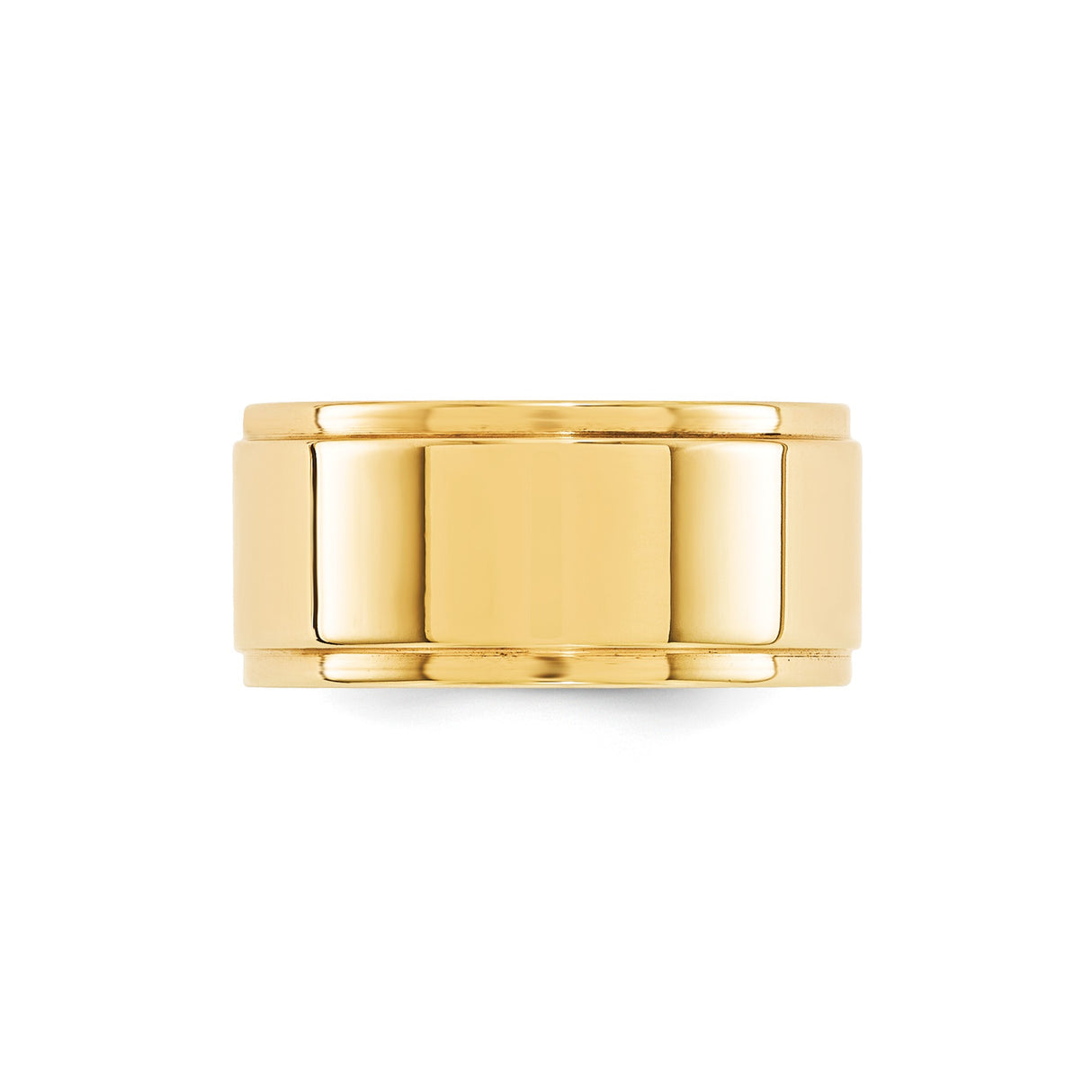 14k Yellow Gold Flat wedding band ring alternate angle