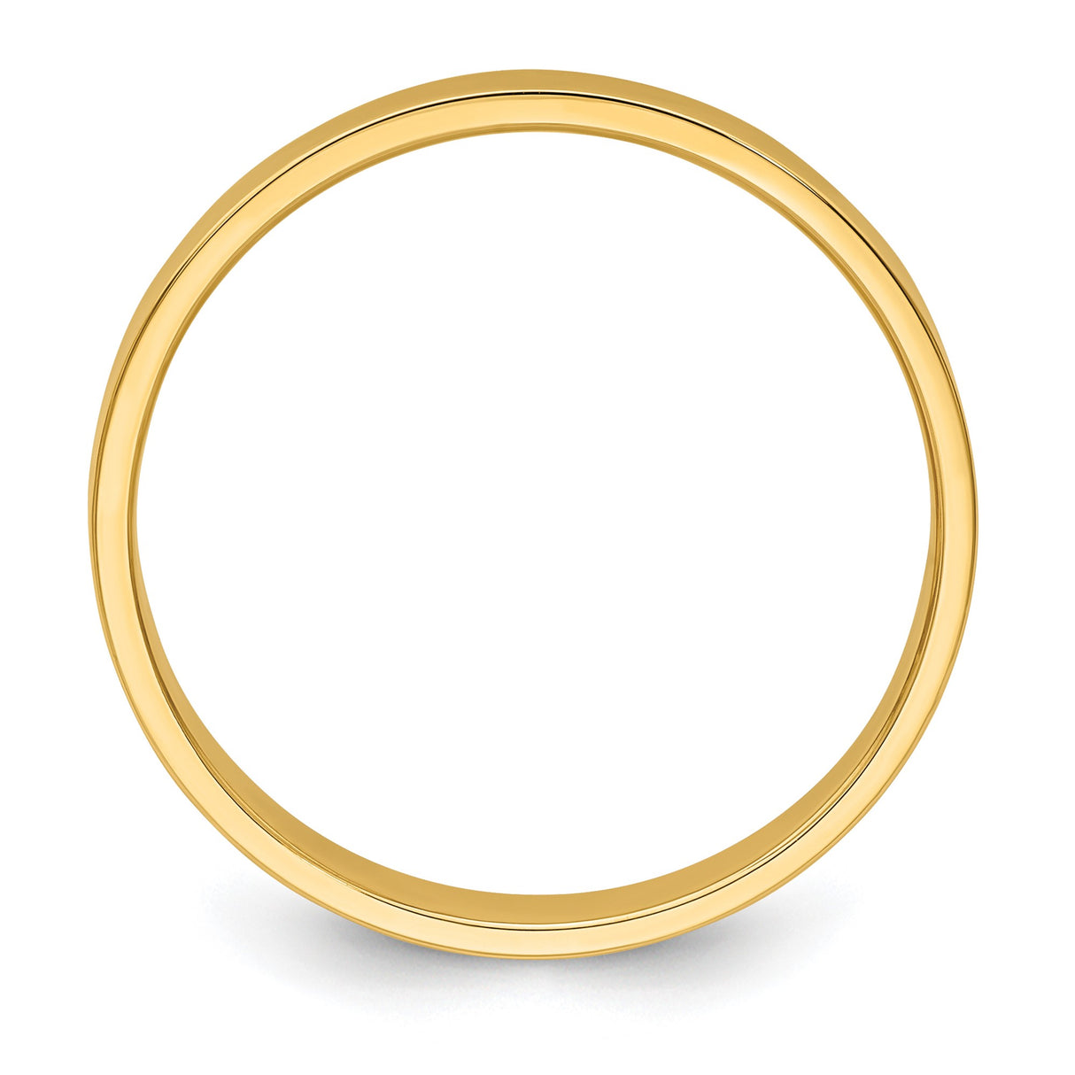 14k Yellow Gold Flat, Lightweight wedding band ring alternate angle