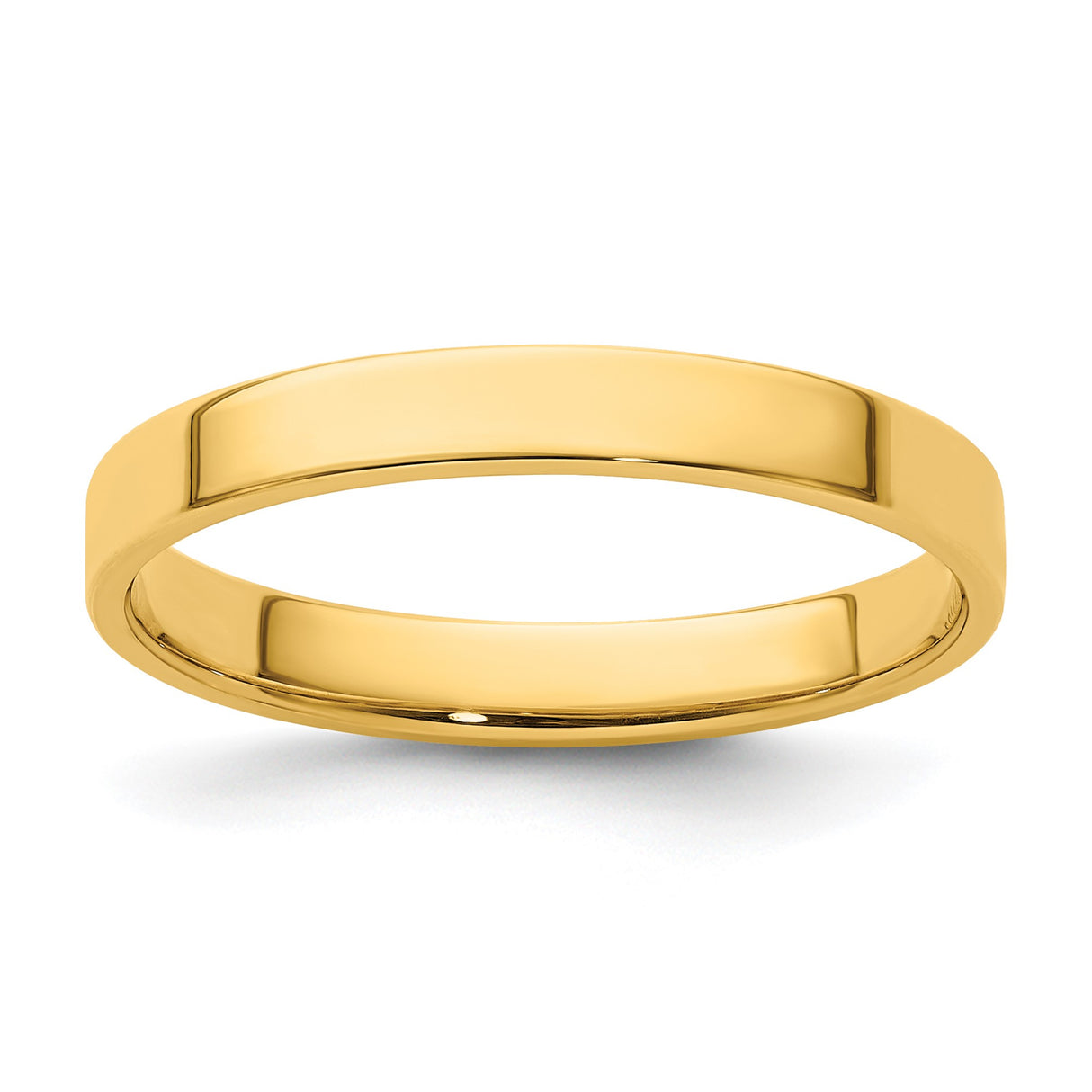 14k Yellow Gold Flat, Lightweight wedding band ring