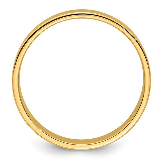 14K Yellow Gold Flat Lightweight Solid 5mm Wedding Band
