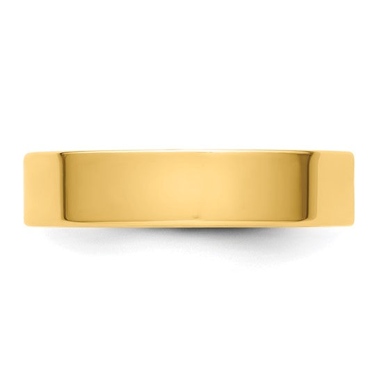 14K Yellow Gold Flat Lightweight Solid 5mm Wedding Band
